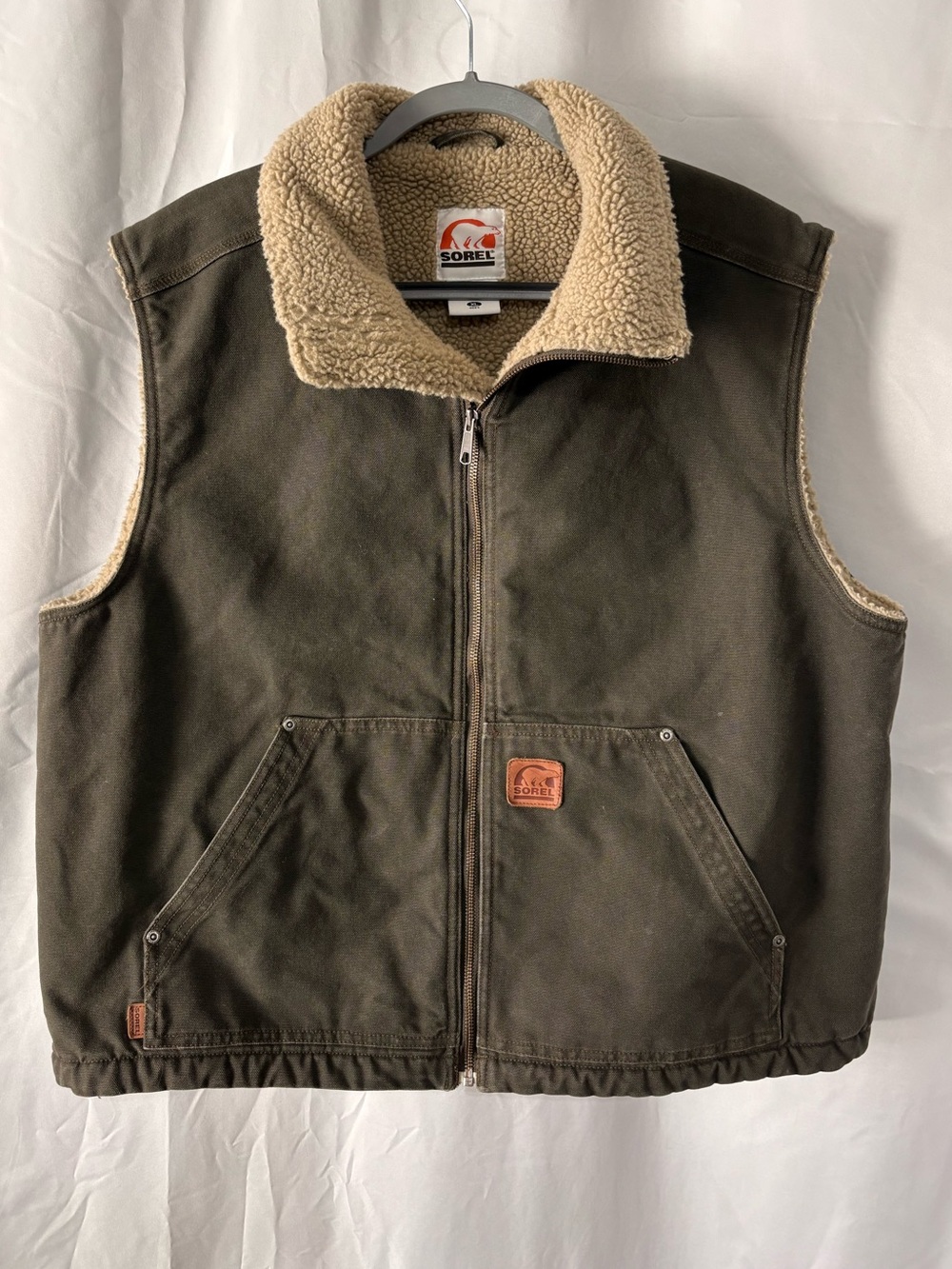 Sorel Men's Fleece-Lined Canvas Vest size XL